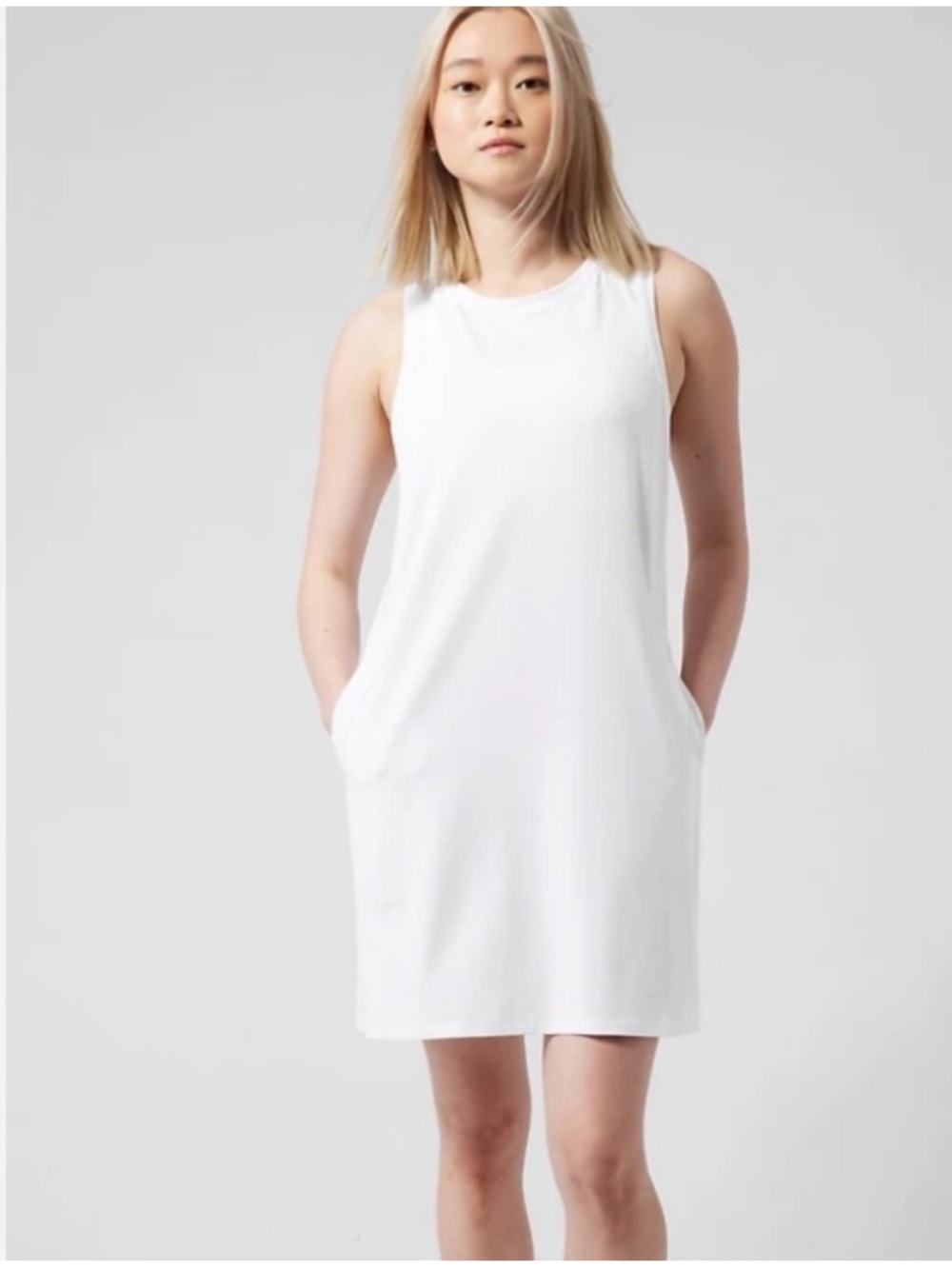 ATHLETA Pacifica II Athletic Dress White Tank Style Perforated NWT
